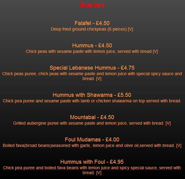 The Lebanese Menu, Menu for The Lebanese, West End, Glasgow Zomato UK