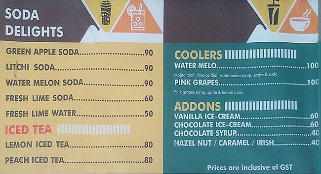 Baker's Oven menu