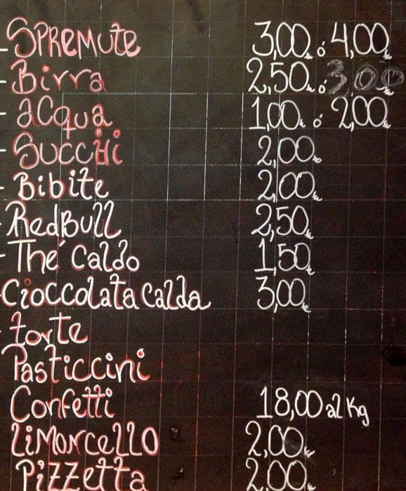 Menu di Conte D'Orsi 