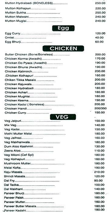 Menu at Smoking Bones - The Taste Of Awadh, Navi Mumbai
