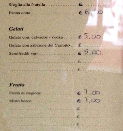 Menu di Osteria da Francesca 