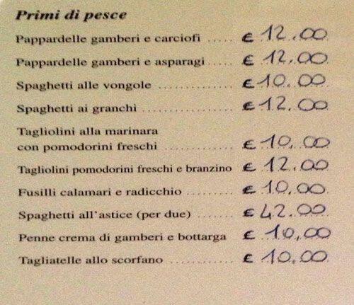Menu di Osteria da Francesca 