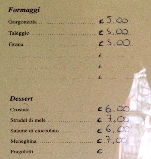 Menu di Osteria da Francesca 