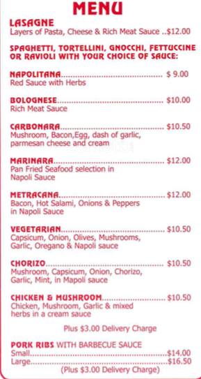 Menu at Aj's Pizza World pizzeria, Greensborough