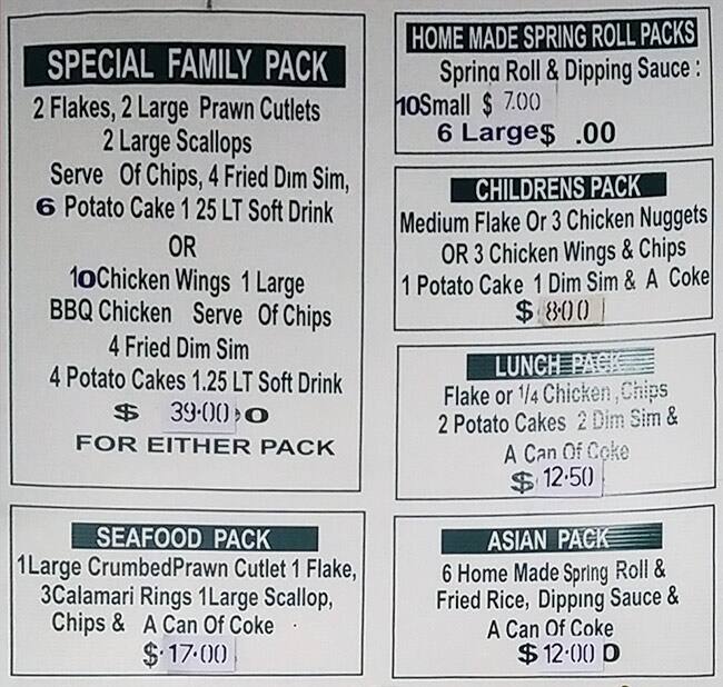 Menu at Glengala Hot Food TakeAway fast food, Sunshine West