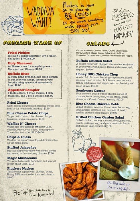 PLUCKERS MENU PDF