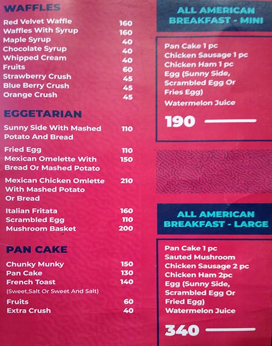 Menu of Cafe Aurora, JP Nagar, Bangalore