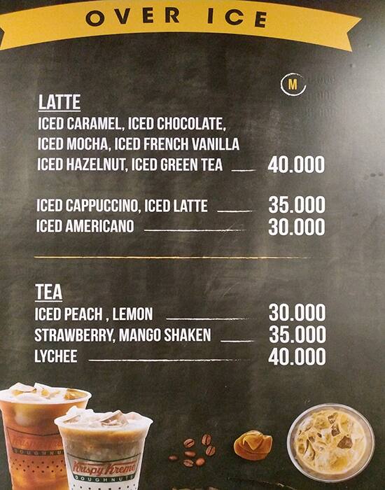 Menu at Krispy Kreme desserts, Jakarta, Jalan Mega Kuningan Barat kav ...