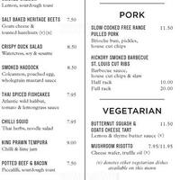 The Restaurant Bar Grill Menu The Restaurant Bar Grill Menu