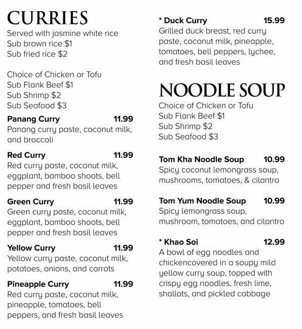 Menu at Mango Thai Cuisine (Since 1999) restaurant, Plano, W Park Blvd 104