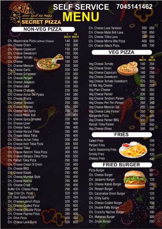 Pizza Sectuin In Menu Menu of Secret Pizza, Mumbra, Thane