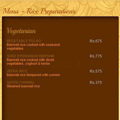 Agra Colombo menu