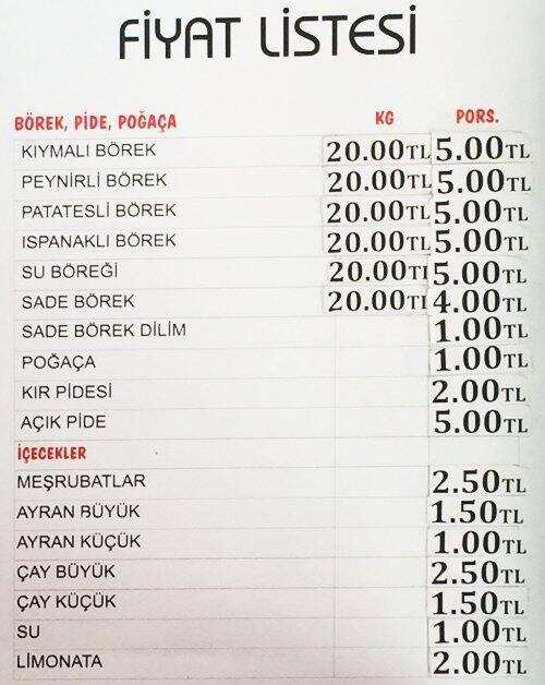 Bağdat Börek &amp; Pide Menü Zomato Türkiye