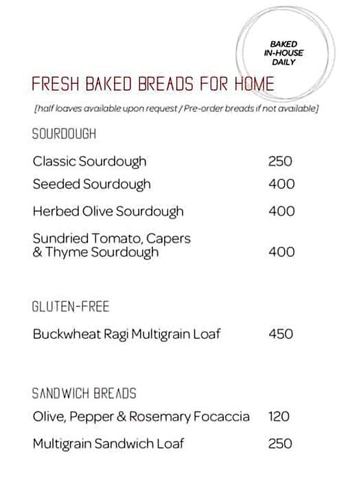 Zen Cafe menu