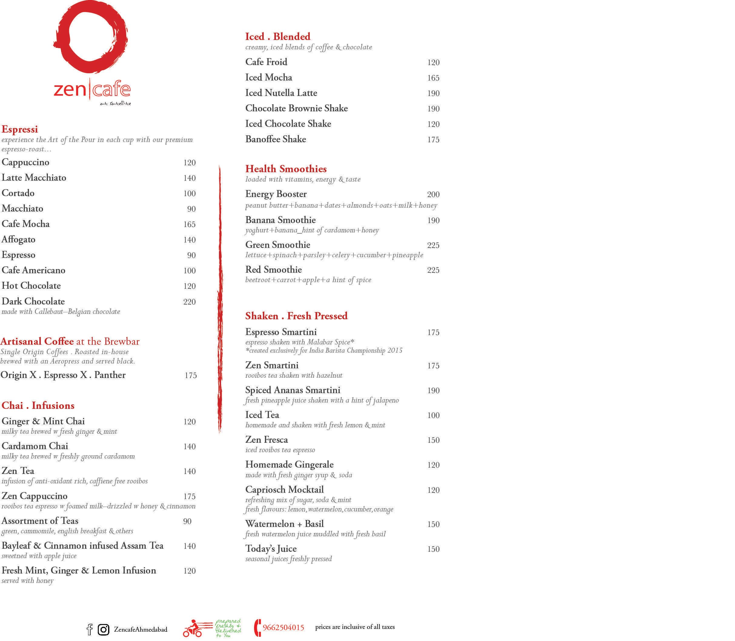 Zen Cafe Menu, Menu for Zen Cafe, Satellite, Ahmedabad Zomato