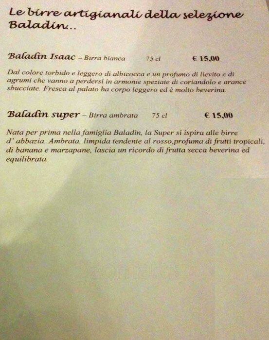 Menu di La Taverna 
