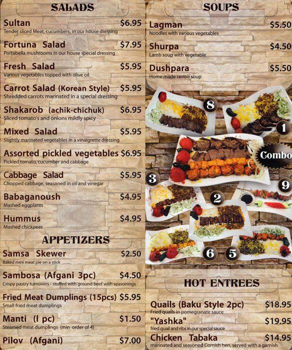 Menu at Fortuna restaurant, New York City, 64-06 108th St