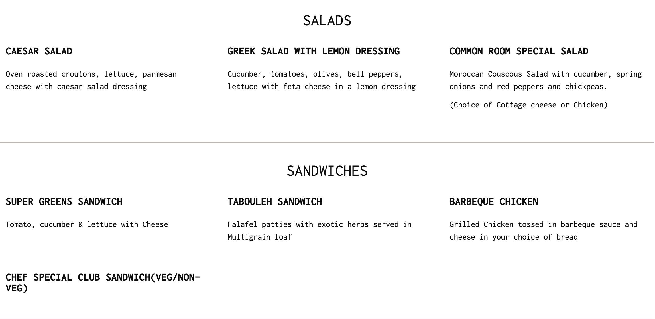 Menu