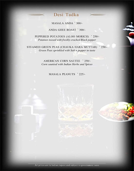 Aura - The Sonnet menu