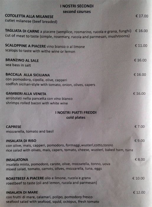 Menu di La Locandina dei Navili 