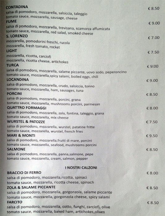Menu di La Locandina dei Navili 