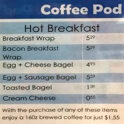 coffeePod menu