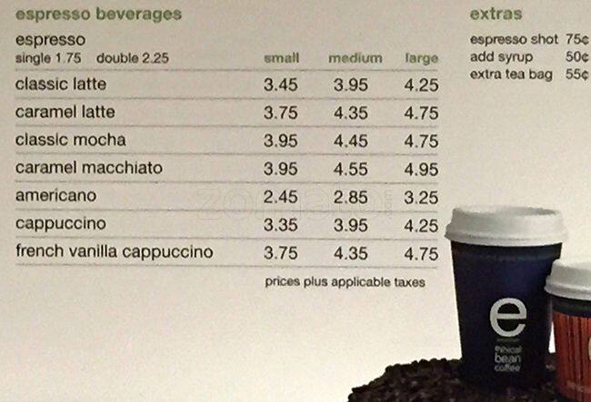 coffeePod menu
