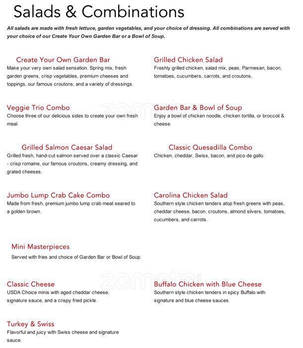 Menu at Ruby Tuesday restaurant, Grand Forks, 32nd Ave S