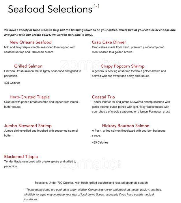 Menu at Ruby Tuesday restaurant, Grand Forks, 32nd Ave S