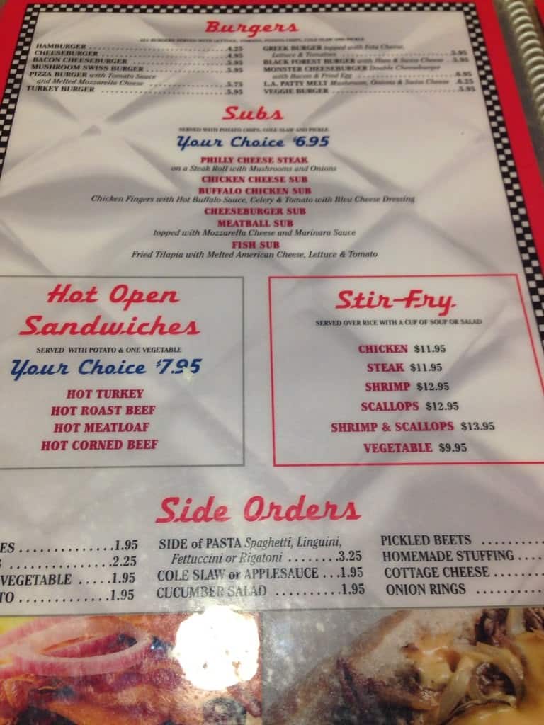 Menu at Lower Allen Diner restaurant, Camp Hill