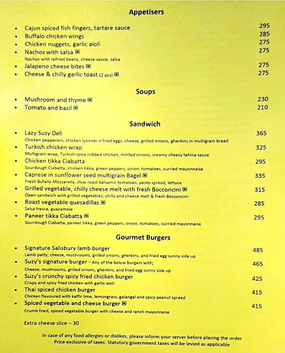 Lazy Suzy menu