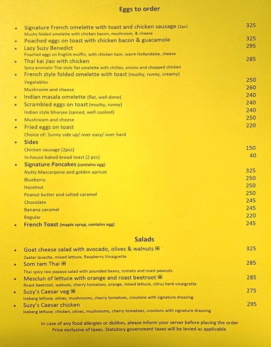 Lazy Suzy menu