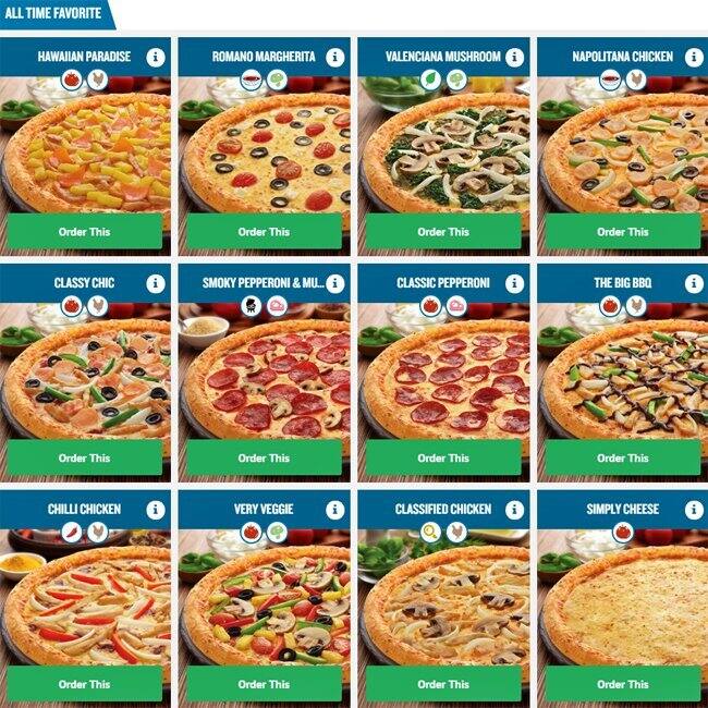 Dominos Pizza Menu Menu For Dominos Pizza Toa Payoh Singapore