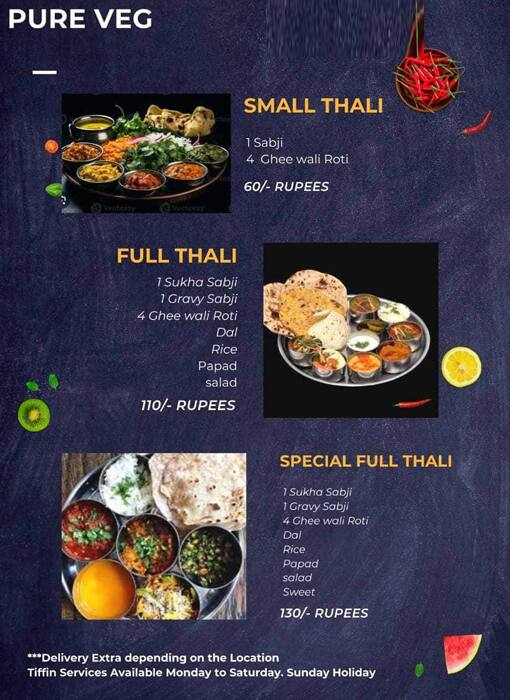 Menu of Tripathi Ji Tiffin, Vasai, Mumbai