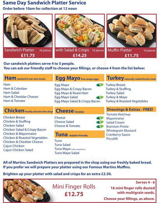 Martins Menu, Menu for Martins, Newton Heath, Manchester Zomato UK