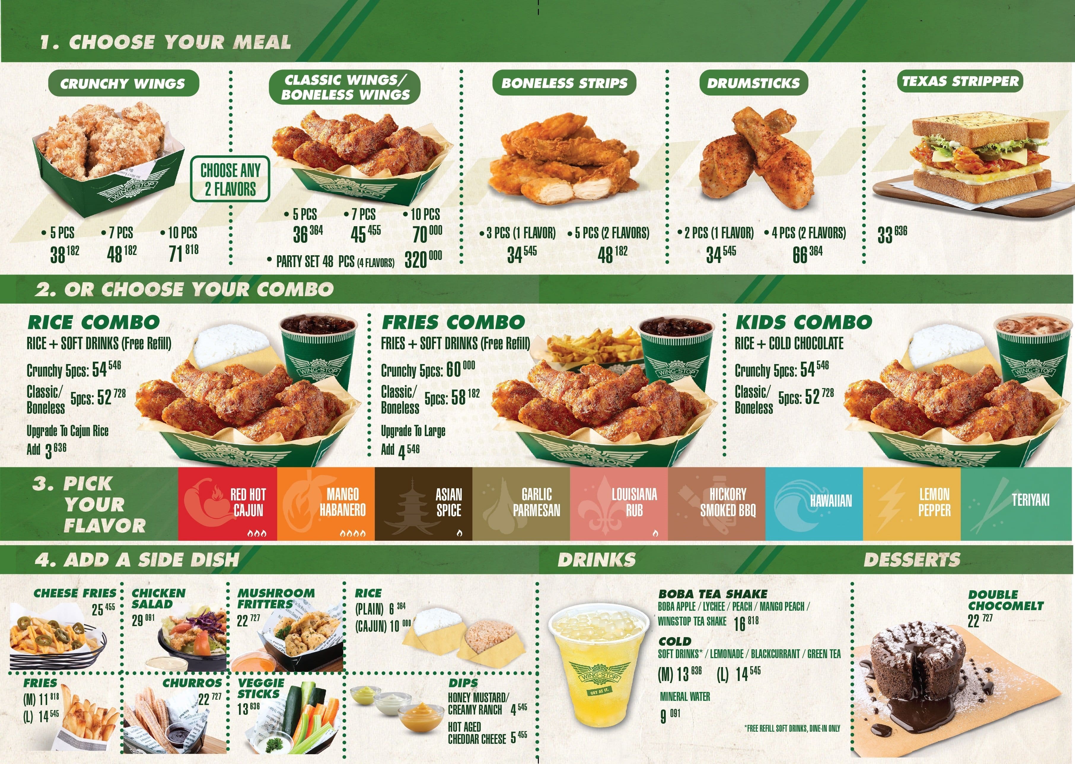 Printable Wingstop Menu