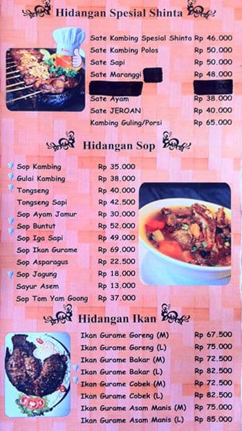 Warung Sate Shinta Menu, Menu for Warung Sate Shinta, Cisarua, Bogor ...