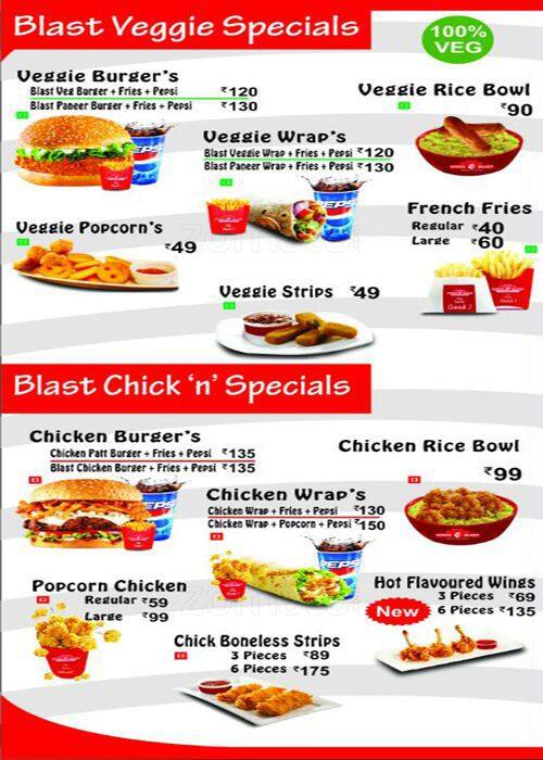 Chick Blast Menu, Menu for Chick Blast, Amberpet, Hyderabad Zomato