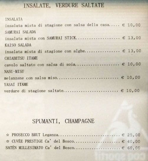 Menu di Shion Camperio 