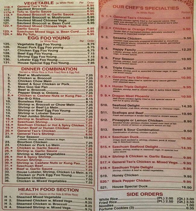 Hunan Wok Restaurant Menu, Menu untuk Hunan Wok Restaurant, Pottstown