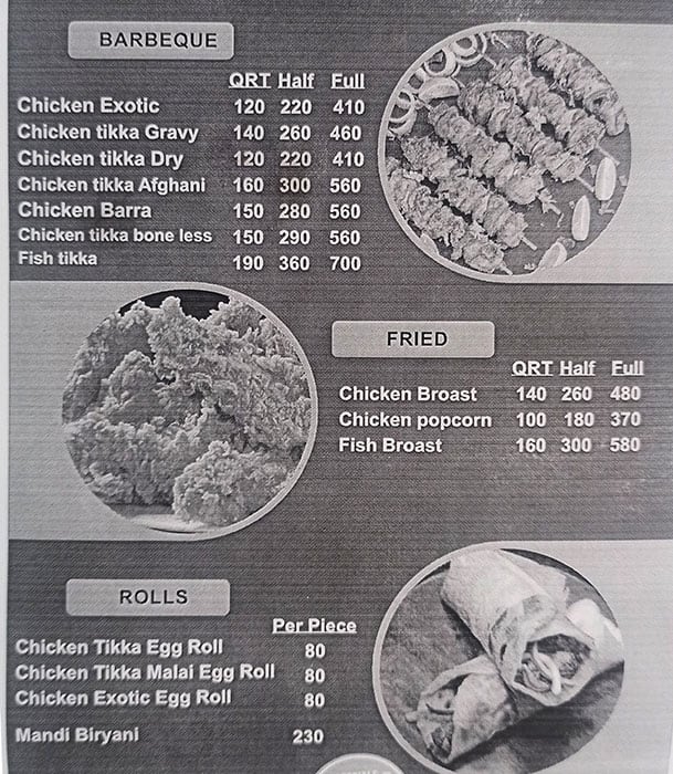 Menu of Barbeque Plus, Chawri Bazar, New Delhi