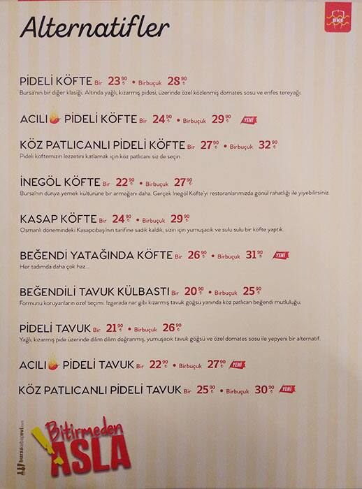 bursa kebap evi menu menu for bursa kebap evi sefakoy istanbul