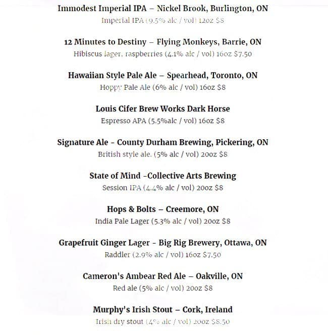 Stout Irish Pub Menu, Menu for Stout Irish Pub, Cabbagetown, Toronto