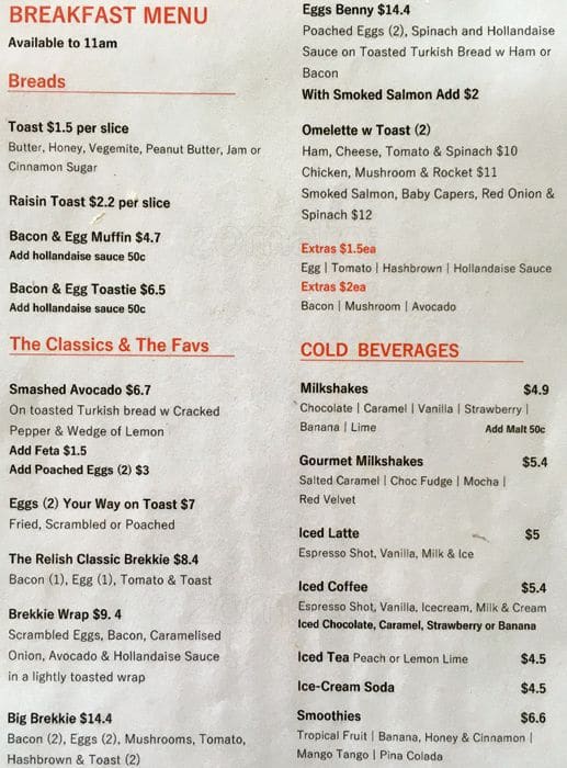 With Relish Menu, Menu for With Relish, Wynnum, Brisbane Urbanspoon
