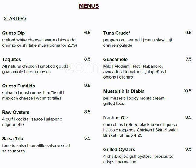 Red Pepper Taqueria Menu, Menu for Red Pepper Taqueria, Buckhead