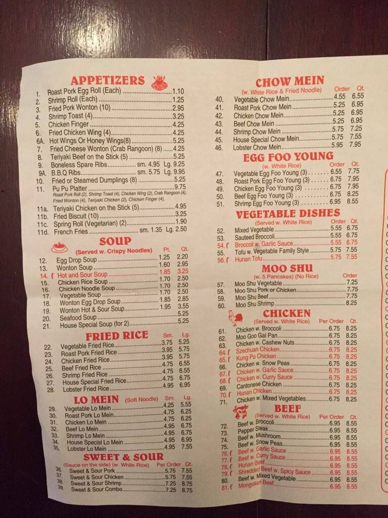 Great Wall Restaurant Menu Menu For Great Wall Restaurant Greenville Greenville