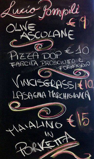 Menu di Umbria e Marche - Symposium 4 Stagioni 