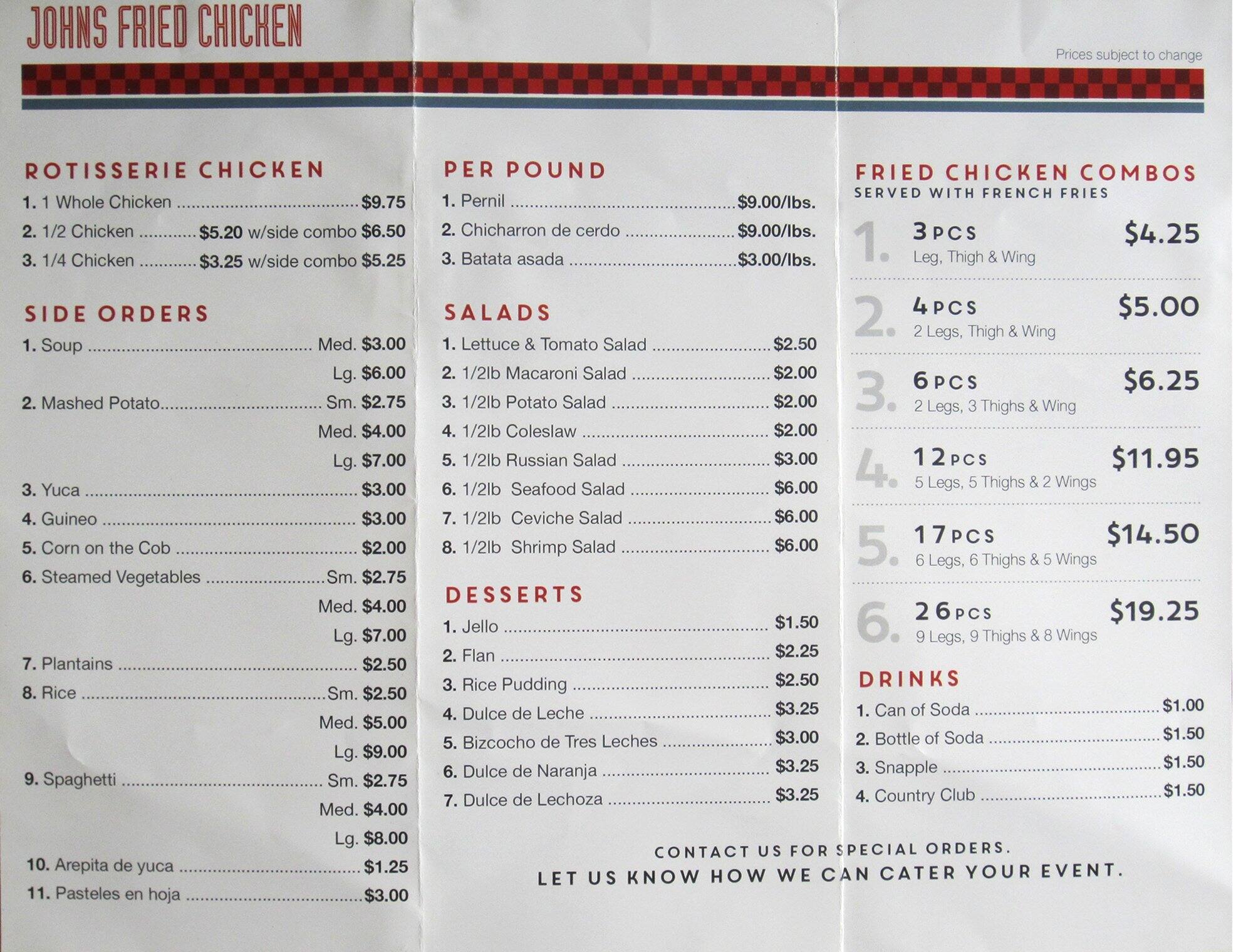 John's Fried Chicken Menu Urbanspoon/Zomato