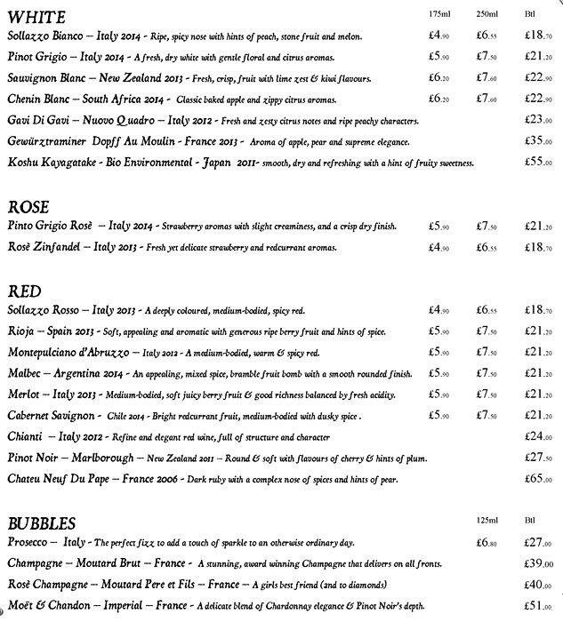 Menu at The Tree House pub & bar, Croydon, 78 S End