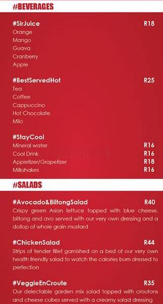 #Hashtag Bar menu